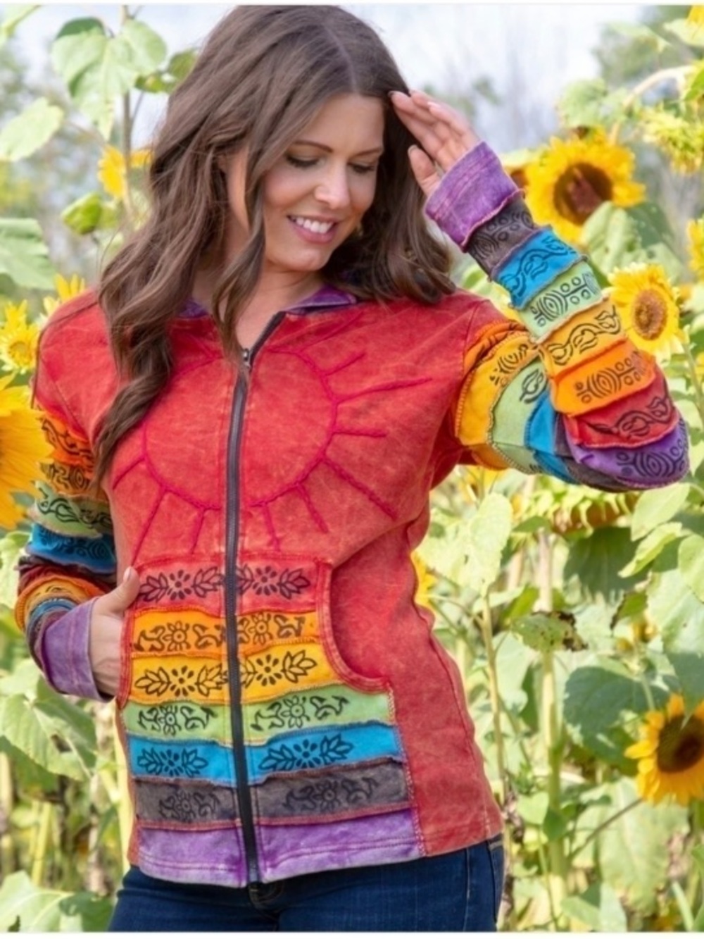 Hippie Cotton Zip Hoodie